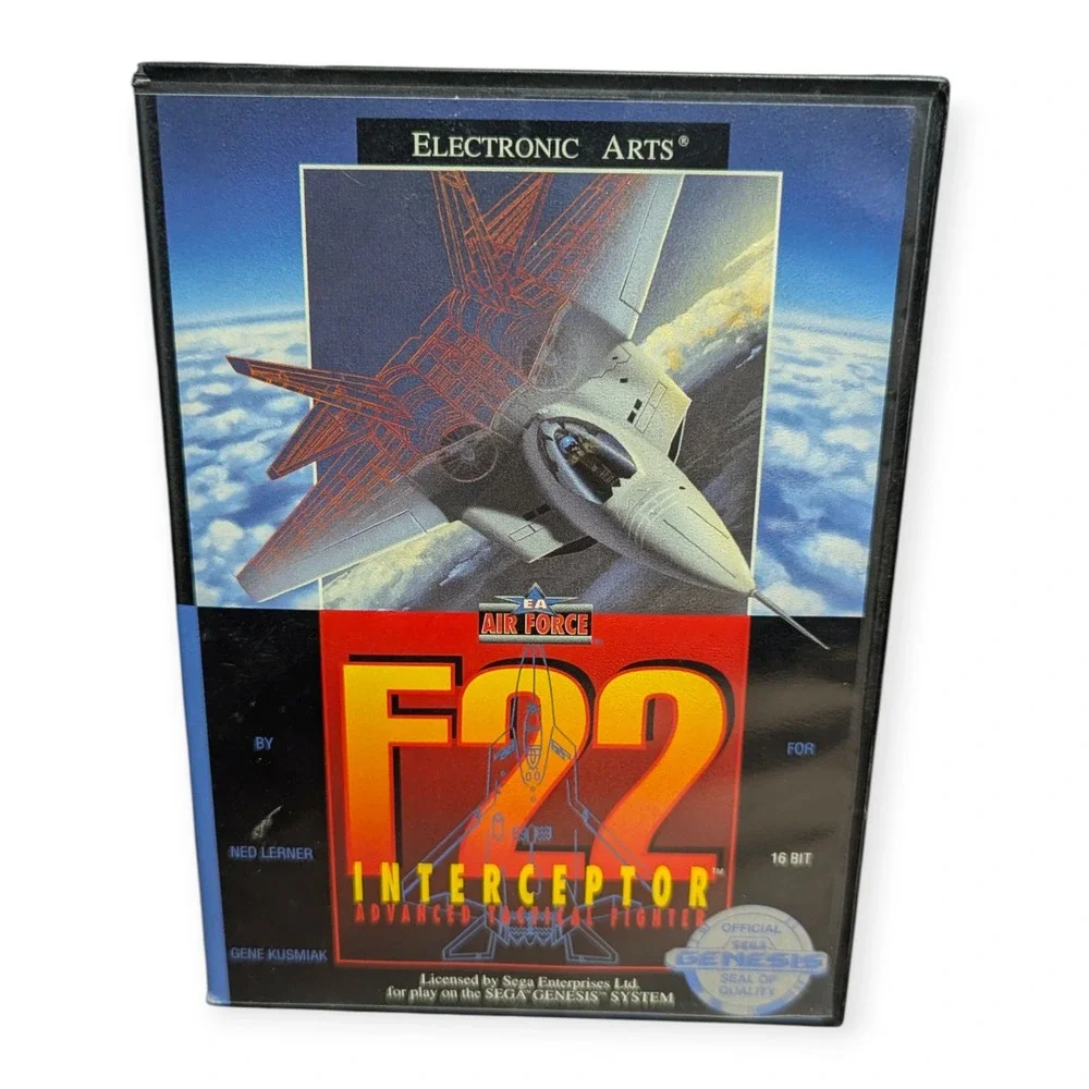 F-22 Interceptor Sega Genesis Game Electronic Arts CIB 1991 Flight Sim 7015‎